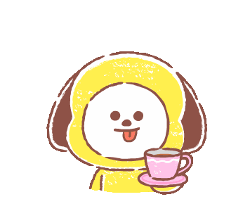 Chimmy offering a cup of coffee and saying "Take a break"